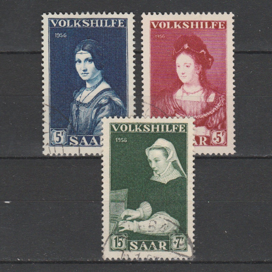 Duitsland 1956 Saar 376-378 gestempeld