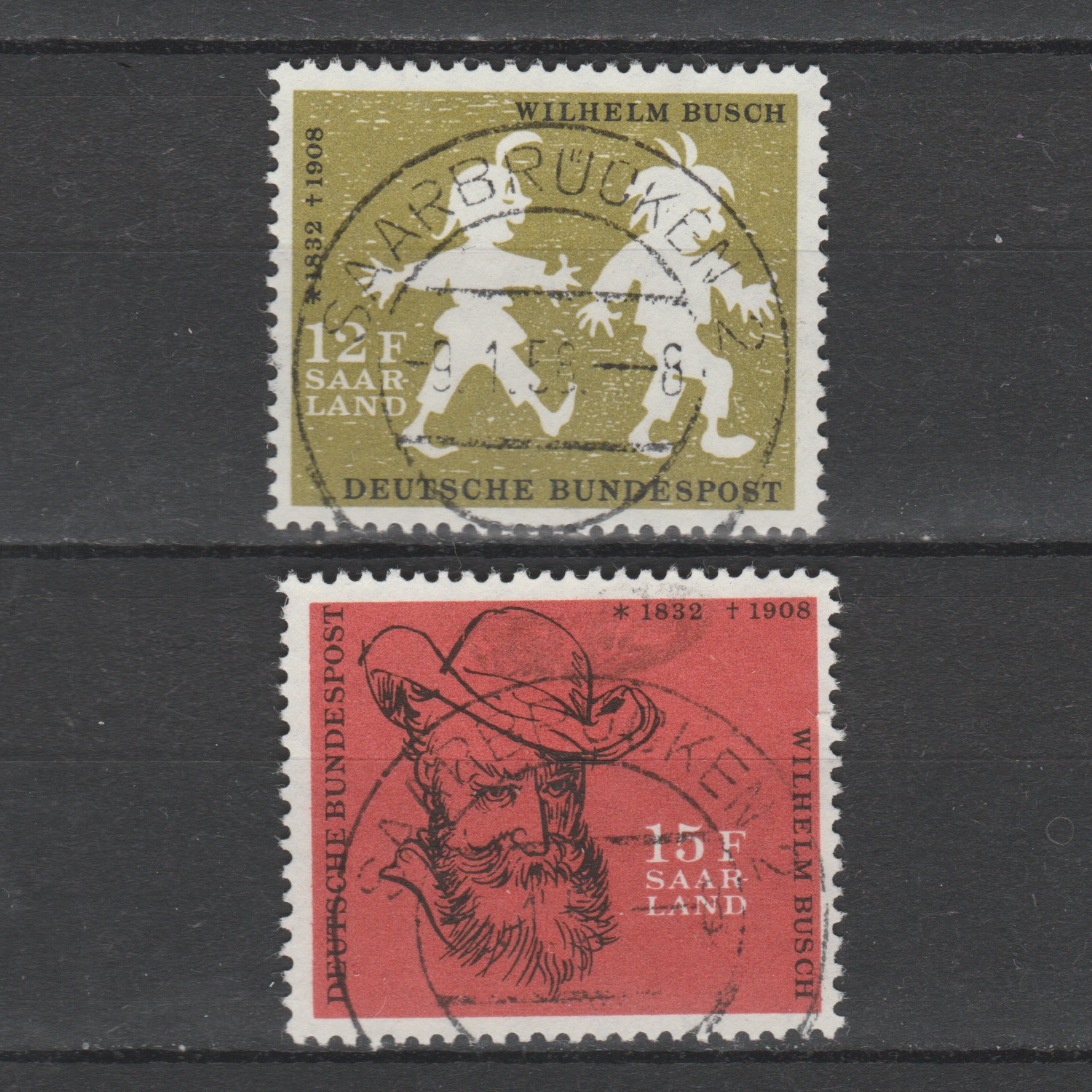 Duitsland 1958 Saarland 429-430 gestempeld