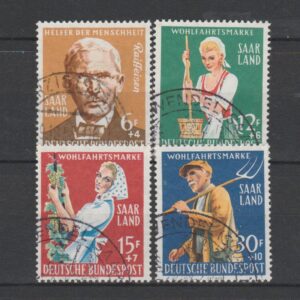 Duitsland 1958 Saarland 441-444 gestempeld