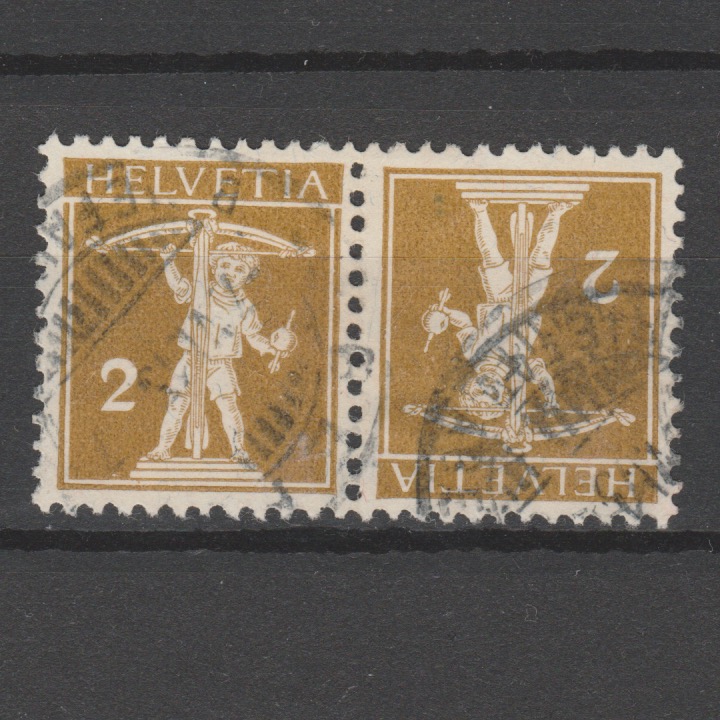 Zwitserland 1909 K4 III keerdruk gestempeld