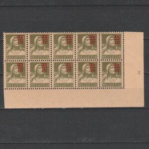 Zwitserland 1921 159 blok van 10 met verschoven opdruk
