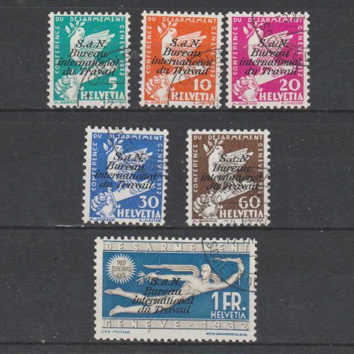 Zwitserland 1932 32-37 BIT gestempeld