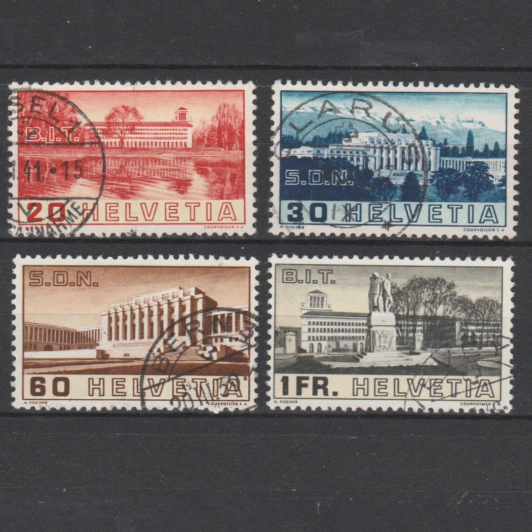Zwitserland 1938 321-324 ILO & SDN gestempeld
