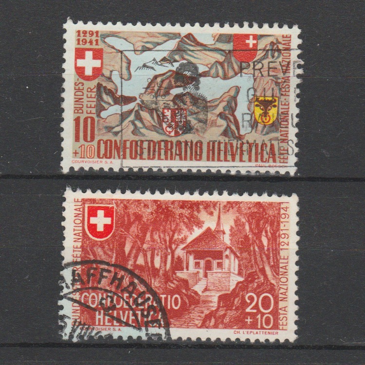Zwitserland 1941 396-397 Pro Patria gestempeld