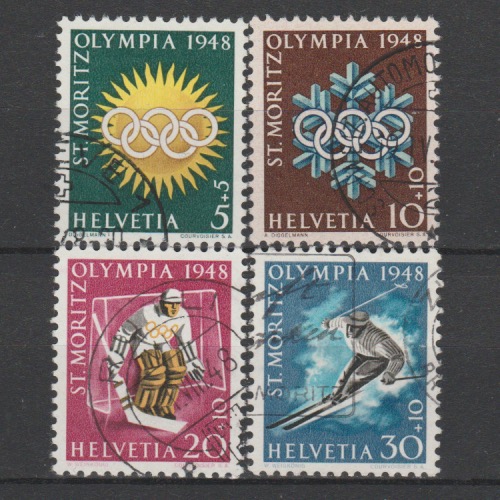 Zwitserland 1948 492-495 x Olympische Winterspelen St Moritz gestempeld