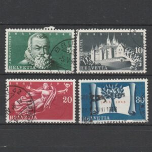 Zwitserland 1948 496-499 300 jaar Zwitserland gestempeld