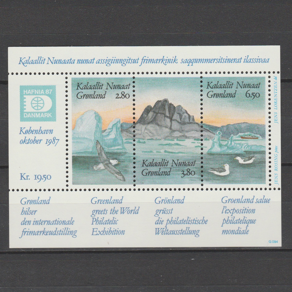 Groenland 1987 Blok 1 HAFNIA