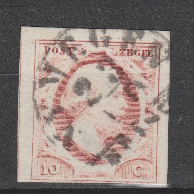 Nederland 1852 2 plaat 2b gestempeld