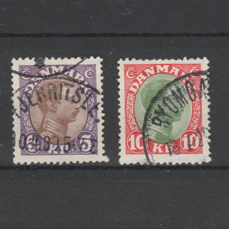 Denemarken 1927 175-176 Koning Christiaan X gestempeld