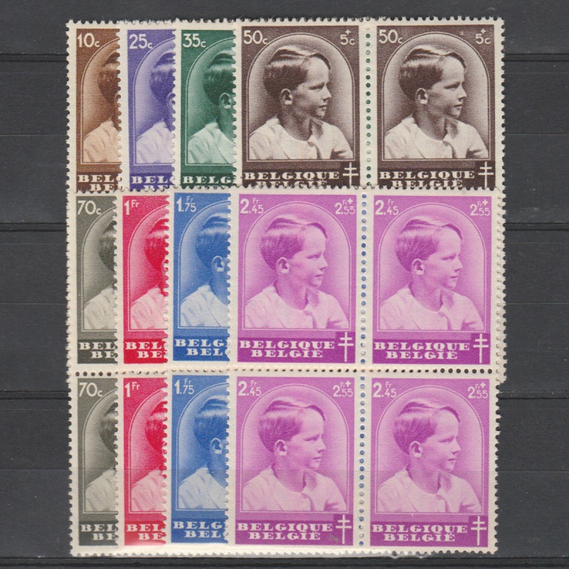 België 1937 438-445 Tuberculosebestrijding in blokken van 4