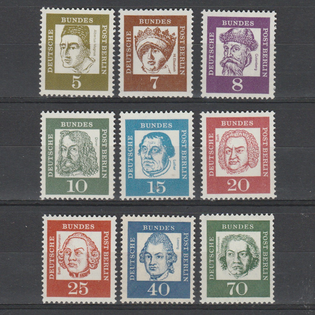 Duitsland 1961 Berlijn 199-210R rollennummers