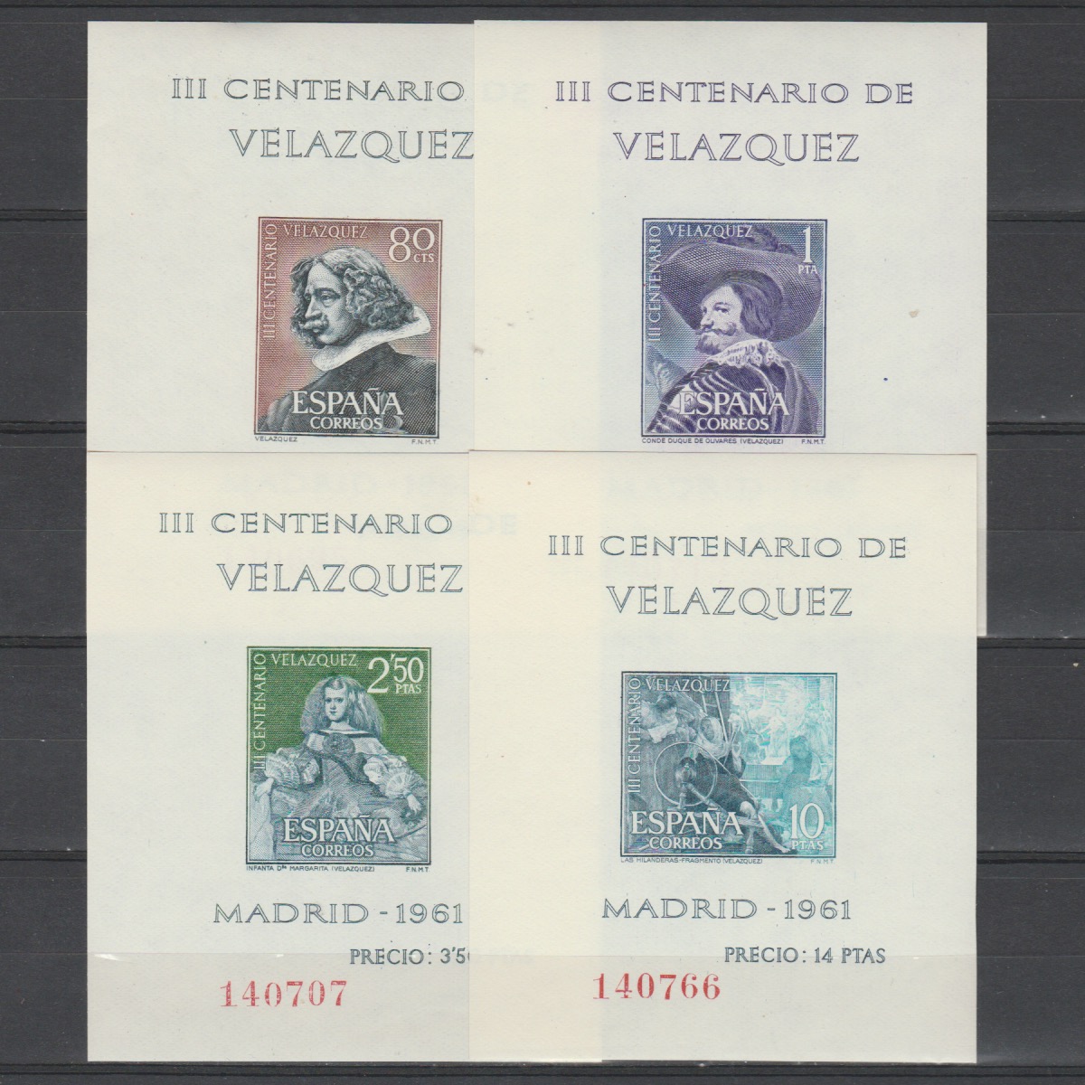 Spanje 1961 Blok 15-18 Velazquez