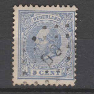 Nederland 1872 19 J Willem III gestempeld puntstempel 80 Noordwijk