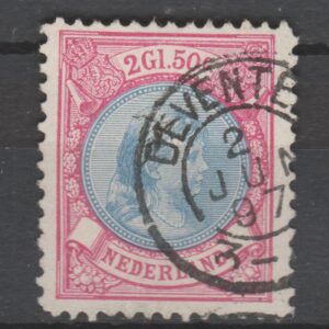 Nederland 1893 47 Wilhelmina loshangend haar gestempeld kleinrond Deventer