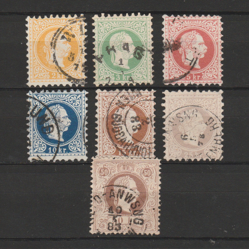 Oostenrijk 1867 35-41 II fijne druk gestempeld