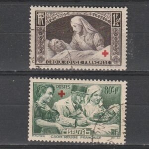 Frankrijk 1940 459-460 Rode Kruis gestempeld