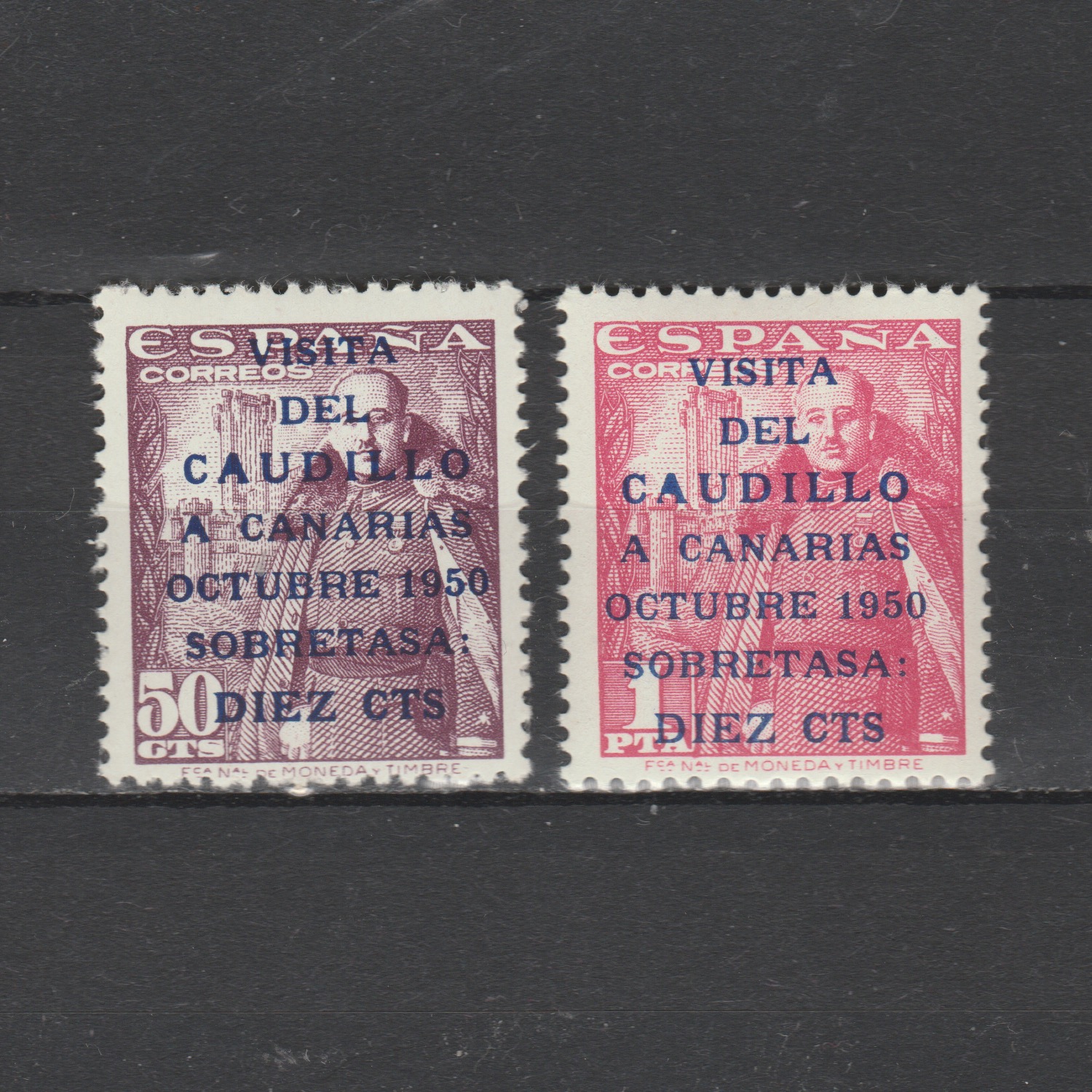 Spanje 1950 985-986 Bezoek Franco aan Canarische Eilanden