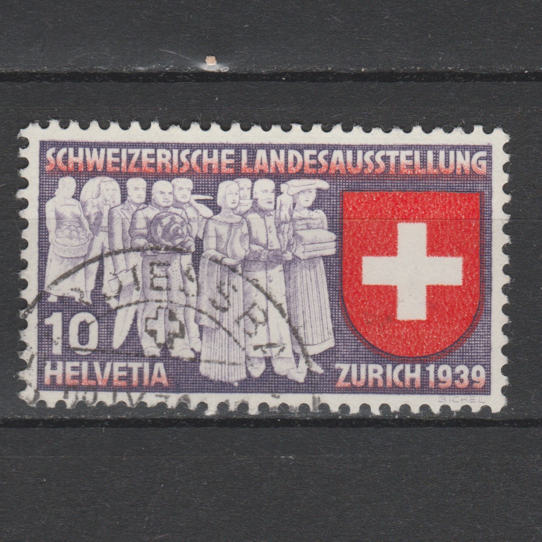 Zwitserland 1939 335 II Schakering figuren minder gestempeld
