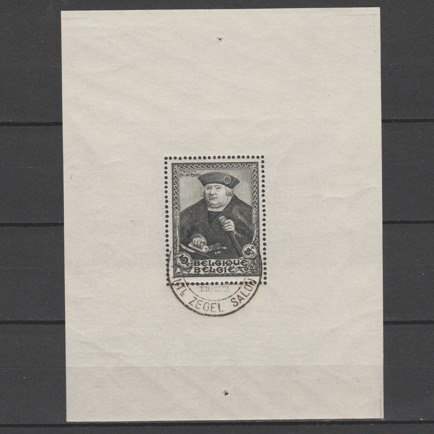 België 1935 BL4A blok Wereld Tentoonstelling te Brussel gestempeld