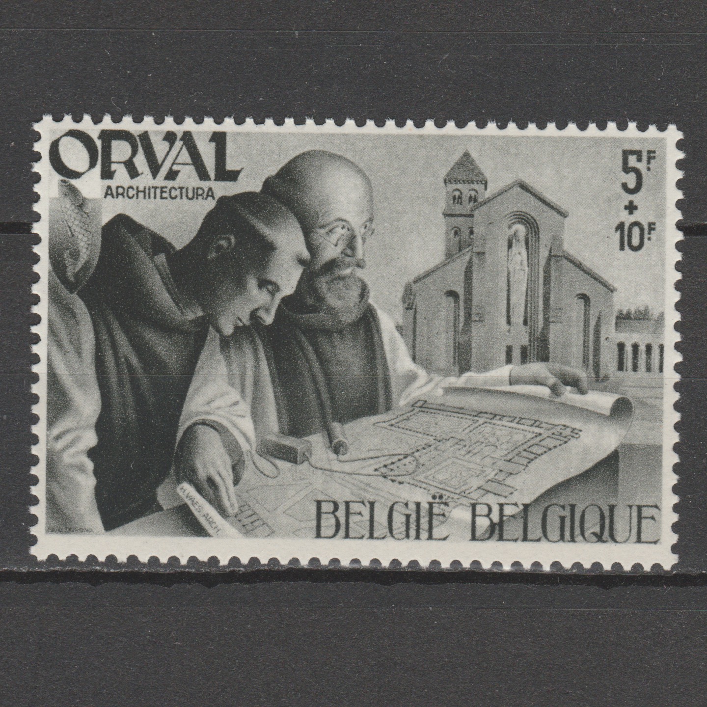 België 1941 567-V Orval 'Belknop' plaatfout