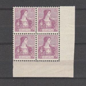 Zwitserland 1907 100 Helvetia 4 blok