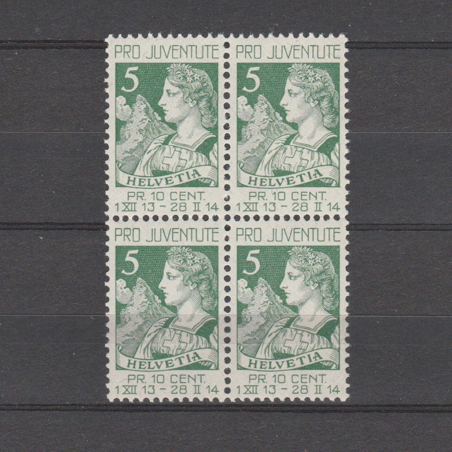 Zwitserland 1913 117 Pro Juventute 4 blok