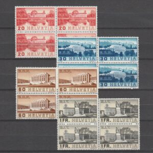 Zwitserland 1938 321-324 ILO met plaatfout 324 (Streep door Toren) 4 blok