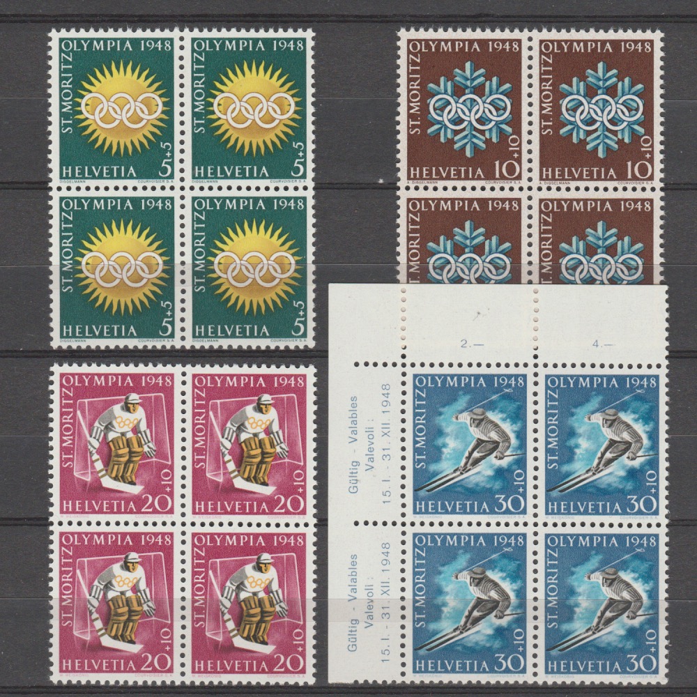 Zwitserland 1948 492-495 Olympische Winterspelen 4 blok