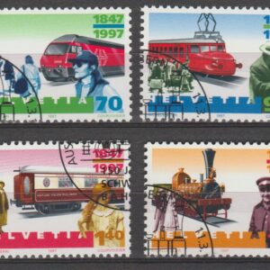 Zwitserland 1997 1601-1604 150 Zwitserse Spoorwegen gestempeld