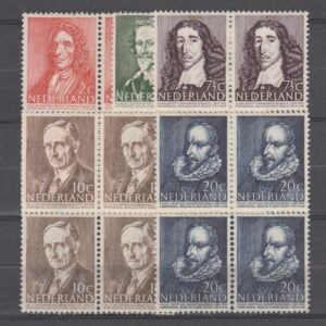 Nederland 1947 490-494 Zomerzegels in blok van 4 met bemerkingen