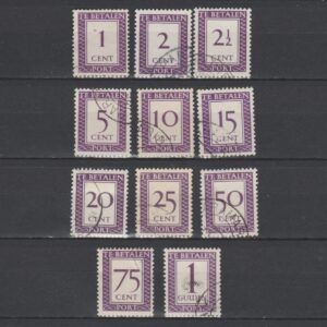 Suriname 1950 P36-P46 Port gestempeld