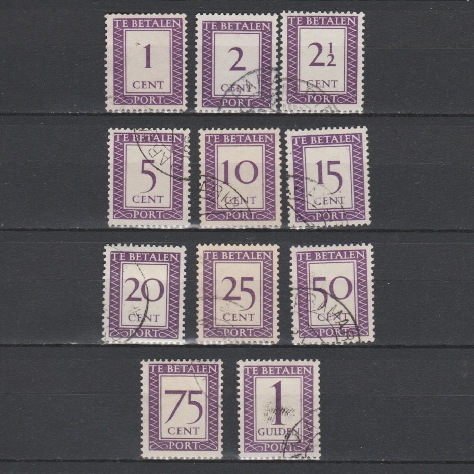 Suriname 1950 P36-P46 Port gestempeld
