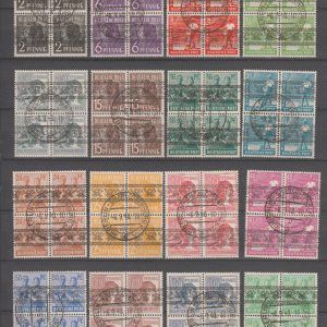 Duitsland 1948 36I-51I 'Band' opdruk in blokken van 4 gestempeld gekeurd