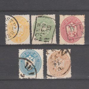Oostenrijk 1863 24-28 gestempeld met merking