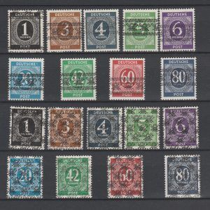 Duitsland 1948 I-IX I/II Band en Netz opdruk met Attest Schlegel (niet uitgegeven waarden)