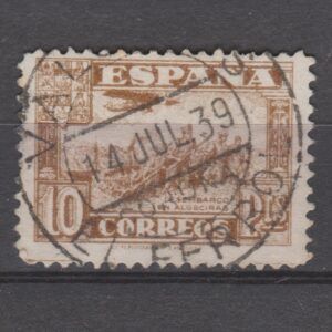 Spanje 1936 763 Landing in Algeciras gestempeld