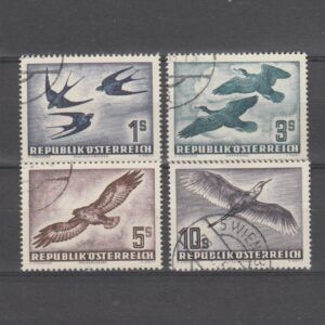 Oostenrijk 1953 984-987 Luchtpost vogels gestempeld