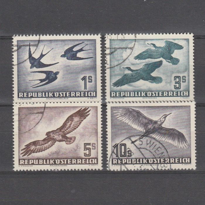 Oostenrijk 1953 984-987 Luchtpost vogels gestempeld