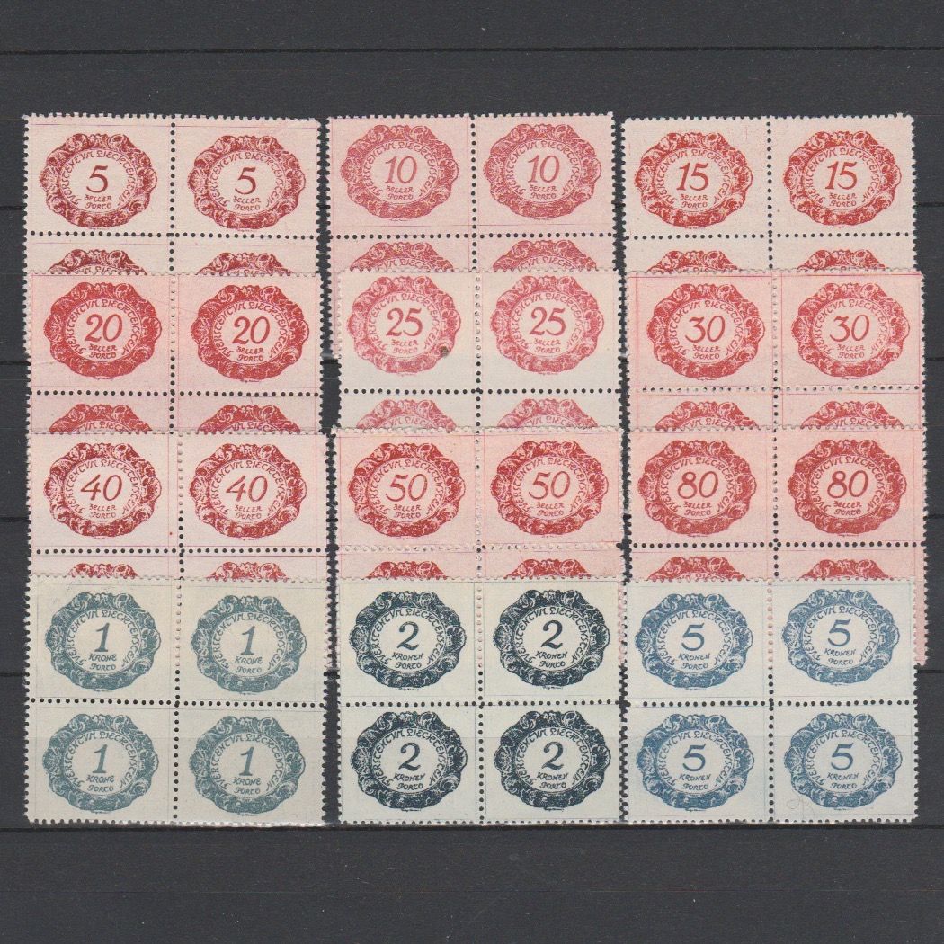 Liechtenstein 1920 1-12 Port in Blokken van 4