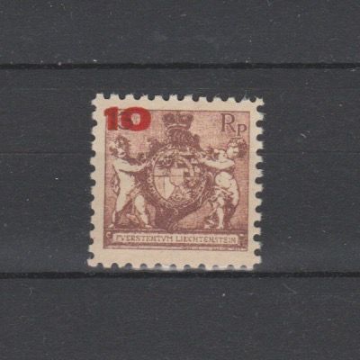 Liechtenstein 1924 62 A Landeswappen mit Putten met opdruk