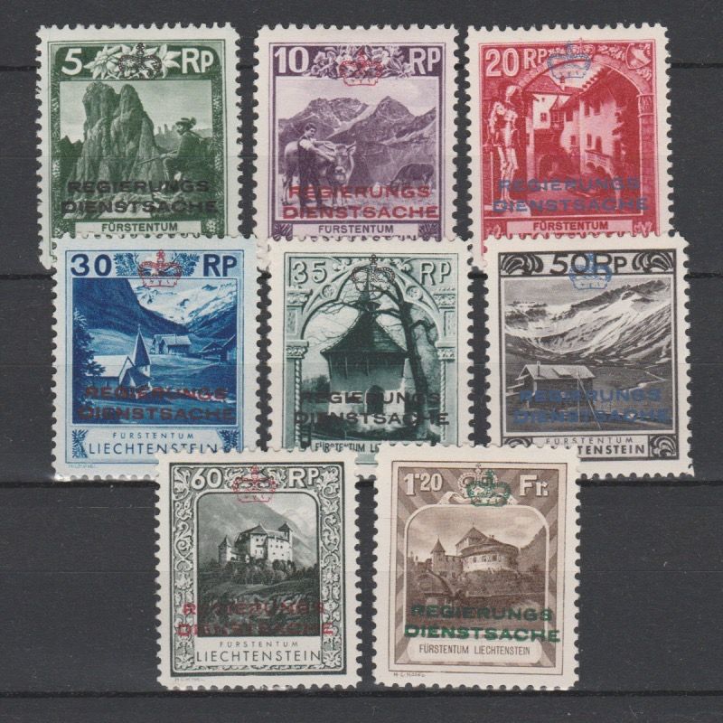 Liechtenstein 1932 1-8 Dienst ongebruikt