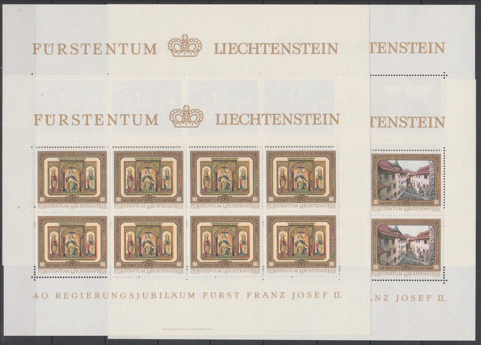 Liechtenstein 1978 706-709 KB 40 Jaar Troon Franz Josef II