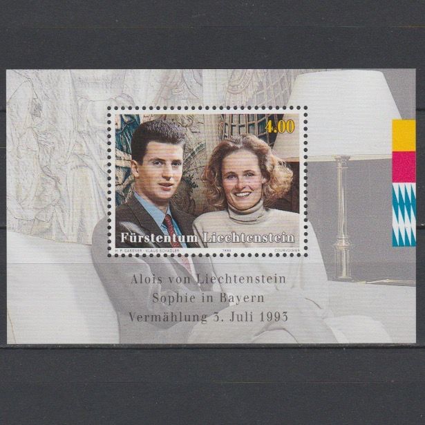 Liechtenstein 1993 Blok 15 Huwelijk Kroonprins en Prinses