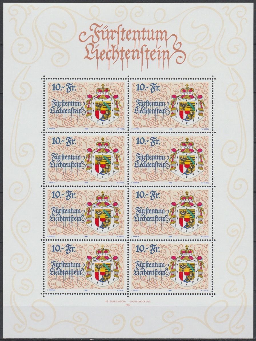 Liechtenstein 1996 1136 KB 75 Jaar Grondwet