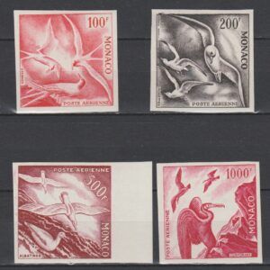 Monaco 1955 55-58 Luchtpost vogels ongetande proeven