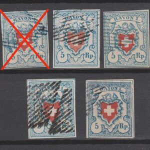 Zwitserland 1851 9 I Rayon I gestempeld