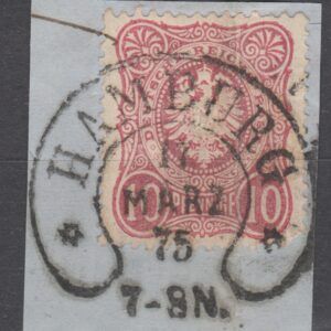 Duitsland 1875 33 Rijksadelaar Hamburg Hoefijzer gestempeld