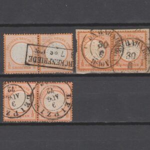 Duitsland 1872 14 Brustschild paar gestempeld