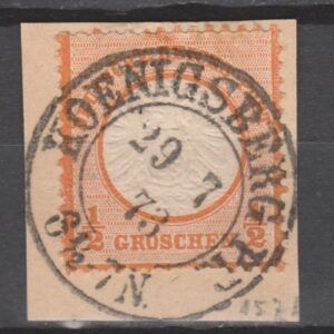 Duitsland 1872 18 Brustschild Koenigberg gestempeld