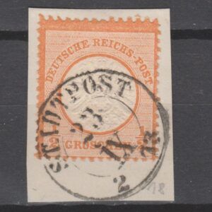 Duitsland 1872 18 Brustschild Stadtpost gestempeld
